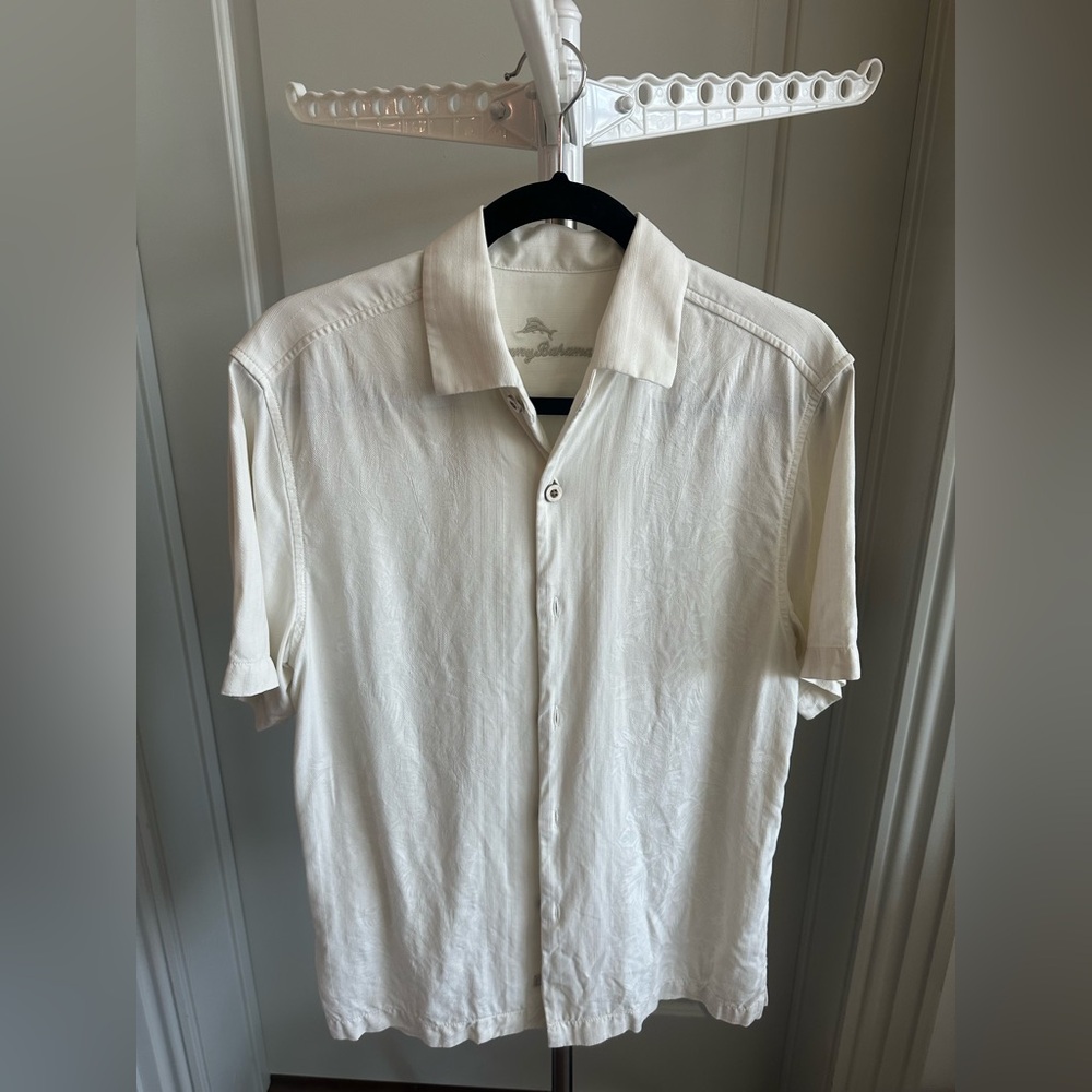 Tommy Bahama White Short-Sleeve Button-Down Casual Shirt